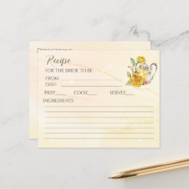 フローラ茶パーティーブライダルシャワーレシピカード