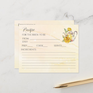 フローラ茶パーティーブライダルシャワーレシピカード