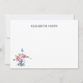 フローラ茶ヴィンテージフラワー名前をカスタムする    ノートカード