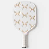 フローラ茶色の蝶の白 ピックルボールラケット (裏面)