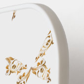 フローラ茶色の蝶の白 ピックルボールラケット (左詳細)