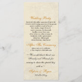 フローラ茶色の鳥のケージ、鳥の結婚式のプログラム プログラム (裏面)