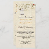 フローラ茶色の鳥のケージ、鳥の結婚式のプログラム プログラム (正面/裏面)