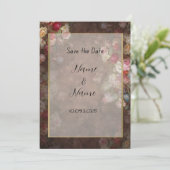 フローラ茶色結婚式招待状 招待状 (スタンド正面)