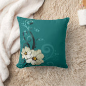 フローラ華美の栄え|ターコイズ クッション (ブランケット)