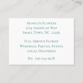 フローラ華美アクア及びホワイト名刺 名刺 (裏面)