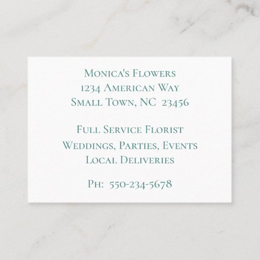 フローラ華美アクア及びホワイト名刺 名刺 (裏面)