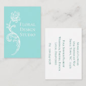 フローラ華美アクア及びホワイト名刺 名刺 (正面/裏面)