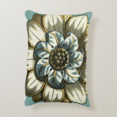 フローラ華美メダリオンライトブルー背景 アクセントクッション (裏面(縦))