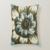 フローラ華美メダリオンライトブルー背景 アクセントクッション (正面(垂直))