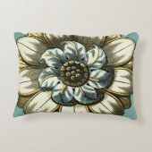 フローラ華美メダリオンライトブルー背景 アクセントクッション (裏面)