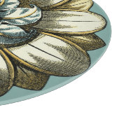 フローラ華美メダリオンライトブルー背景 カッティングボード (角)