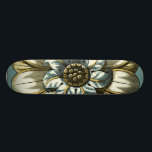フローラ華美メダリオンライトブルー背景 スケートボード<br><div class="desc">淡い青の背景は、Vision Studioのこのフローラ華美メダリオン絵画のアクセントとなる。花の葉美しいが重なり与え、非常に生き生きとした質である。今すぐ購入して開花を自宅に！</div>