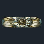 フローラ華美メダリオンライトブルー背景 スケートボード<br><div class="desc">淡い青の背景は、Vision Studioのこのフローラ華美メダリオン絵画のアクセントとなる。花の葉美しいが重なり与え、非常に生き生きとした質である。今すぐ購入して開花を自宅に！</div>