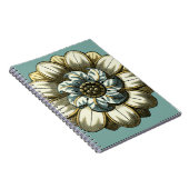 フローラ華美メダリオンライトブルー背景 ノートブック (右側)