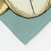 フローラ華美メダリオンライトブルー背景 フリースブランケット (角)