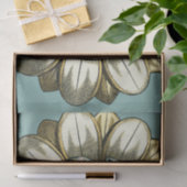 フローラ華美メダリオンライトブルー背景 薄葉紙 (ギフト)