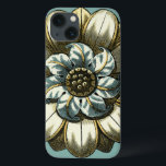 フローラ華美メダリオンライトブルー背景 iPhone 13ケース<br><div class="desc">淡い青の背景は、Vision Studioのこのフローラ華美メダリオン絵画のアクセントとなる。花の葉美しいが重なり与え、非常に生き生きとした質である。今すぐ購入して開花を自宅に！</div>