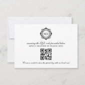 フローラ華美モノグラム白黒結婚ズ 出欠カード (裏面)