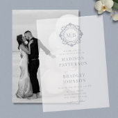 フローラ華美モノグラム結婚のエレガントVellum Invi ベラム紙招待状