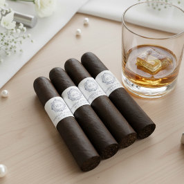 フローラ華美モノグラム結婚のシガーバンドラベル ラベル