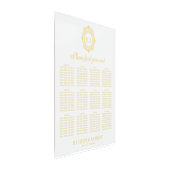 フローラ華美モノグラム結婚金ゴールドの座席表 メタルプリント (3/4)