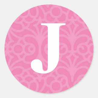 フローラ華美モノグラム – 文字J ラウンドシール