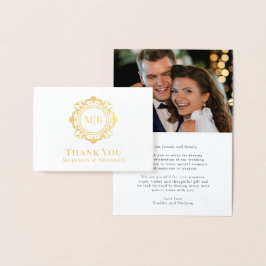 フローラ華美モノグラ結婚ムの感謝の写真 箔カード