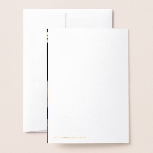 フローラ華美モノグラ結婚ムの感謝の写真 箔カード (裏面封筒付き)