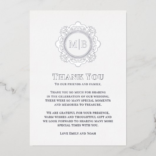 フローラ華美モノグラ結婚ムの感謝の写真 箔シーズンカード (正面)