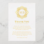 フローラ華美モノグラ結婚ムの感謝の写真 箔シーズンカード (正面)