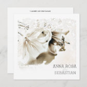 *~*フローラ華美リリーAR12 QR写真RSVP結婚's 招待状 (正面/裏面)