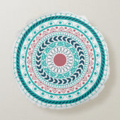 フローラ華美曼荼羅幾何円枕 ラウンドクッション (裏面)