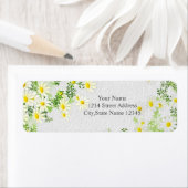 フローラ葉と白デイジー ラベル (インサイチュ)