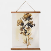 フローラ葉ウォーターカラーアート 吊り下げ型タペストリー (正面)