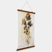 フローラ葉ウォーターカラーアート 吊り下げ型タペストリー (傾斜あり)