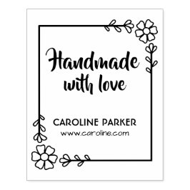 フローラ葉フレーム手作りカスタムサイト ラバースタンプ