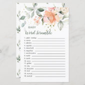 フローラ葉ベビーワードスクランブルゲーム紙シート (正面/裏面)