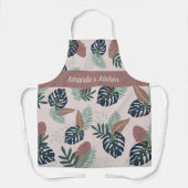 フローラ葉（紫の背景エプロン付き、中） エプロン (正面)