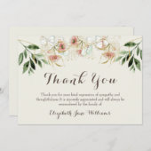 フローラ葬儀お礼ノートカード サンキューカード (正面/裏面)