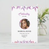 フローラ葬儀アナウンスメントカード 案内状 (スタンド正面)