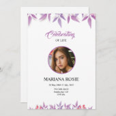 フローラ葬儀アナウンスメントカード 案内状 (正面/裏面)