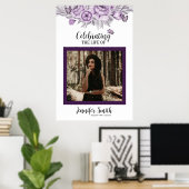 フローラ葬儀ウェルカムサインテンプレート ポスター (ホームオフィス)