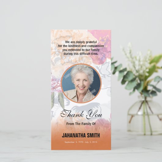 フローラ葬儀サンキューフォトカード サンキューカード (スタンド正面)