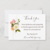 フローラ葬儀フォトサンキューカード,悔やみや弔慰 ノートカード (正面)