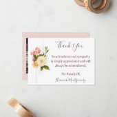 フローラ葬儀フォトサンキューカード,悔やみや弔慰 ノートカード (正面/裏面インサイチュ)