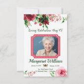 フローラ葬儀プログラムカードテンプレート 招待状 (正面)