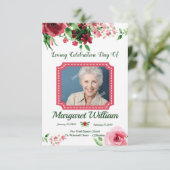 フローラ葬儀プログラムカードテンプレート 招待状 (スタンド正面)