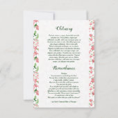 フローラ葬儀プログラムカードテンプレート 招待状 (裏面)