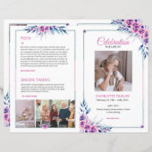 フローラ葬儀プログラムテンプレート (正面/裏面)